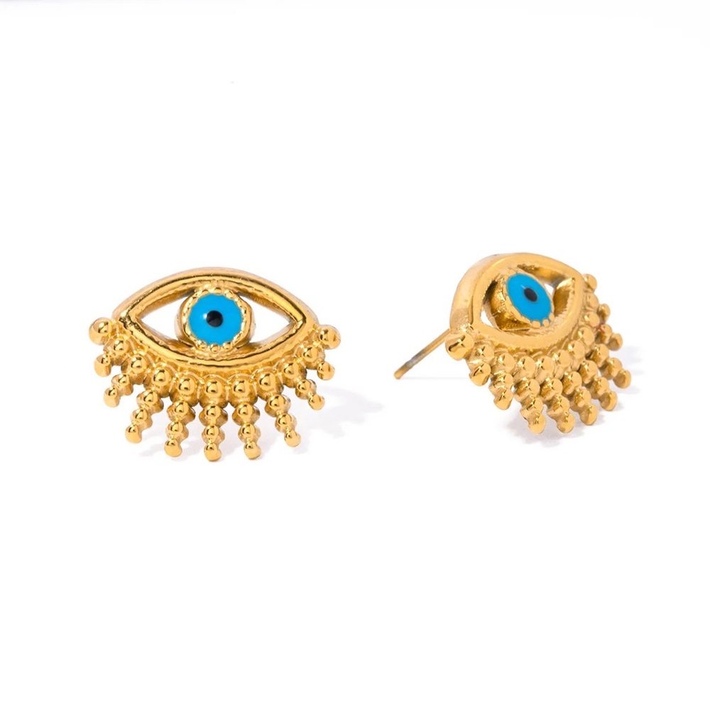 NEW💎18K Gold Plated Evil Eyes Earrings*Vintage Earrings